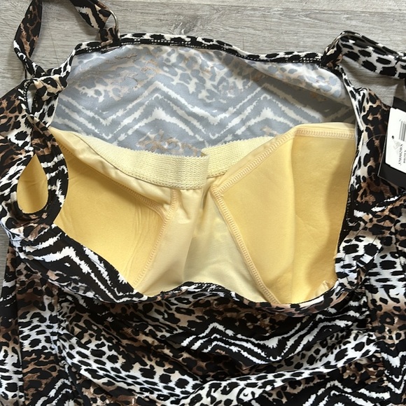 🏖TRIMSHAPER Animal Print Ruched Tummy Control One Piece Swimsuit Size 18W NWT - Picture 5 of 8